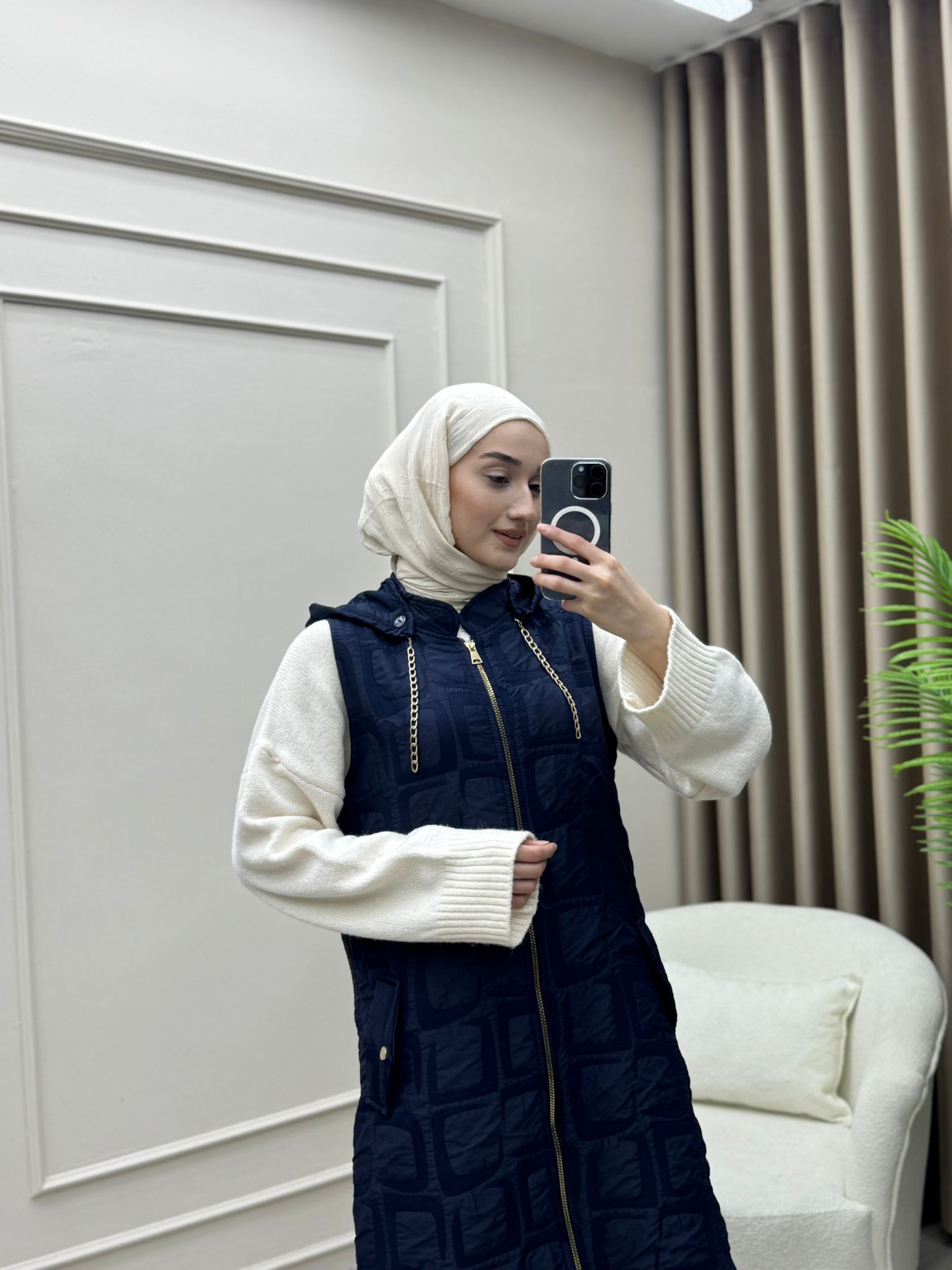 Almina Yelek Lacivert